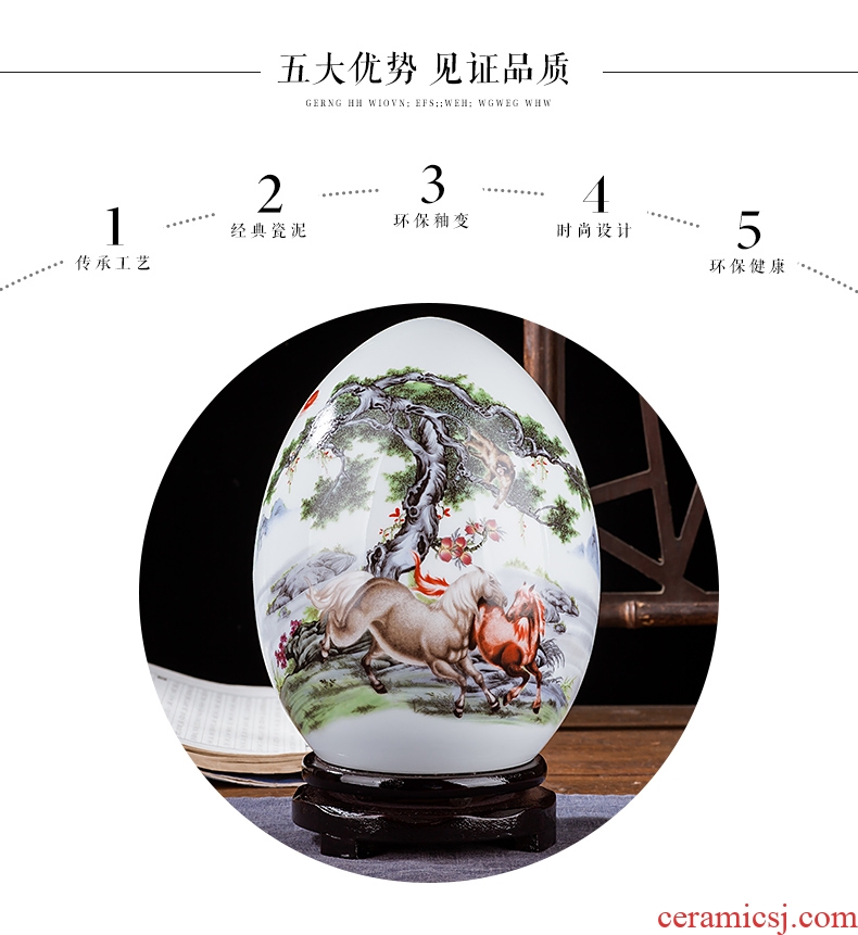 Jingdezhen ceramics vase of contemporary and contracted home sitting room handicraft wine creative egg ornament furnishing articles