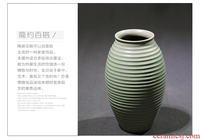 Art show of jingdezhen ceramic vase nostalgic firewood flower implement industrial wind restoring ancient ways new Chinese style coarse pottery decorative furnishing articles
