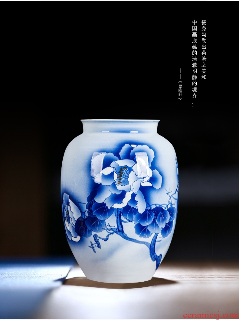 Jingdezhen blue and white ceramics hand-painted vases, flower arranging the sitting room porch ark adornment of Chinese style household furnishing articles