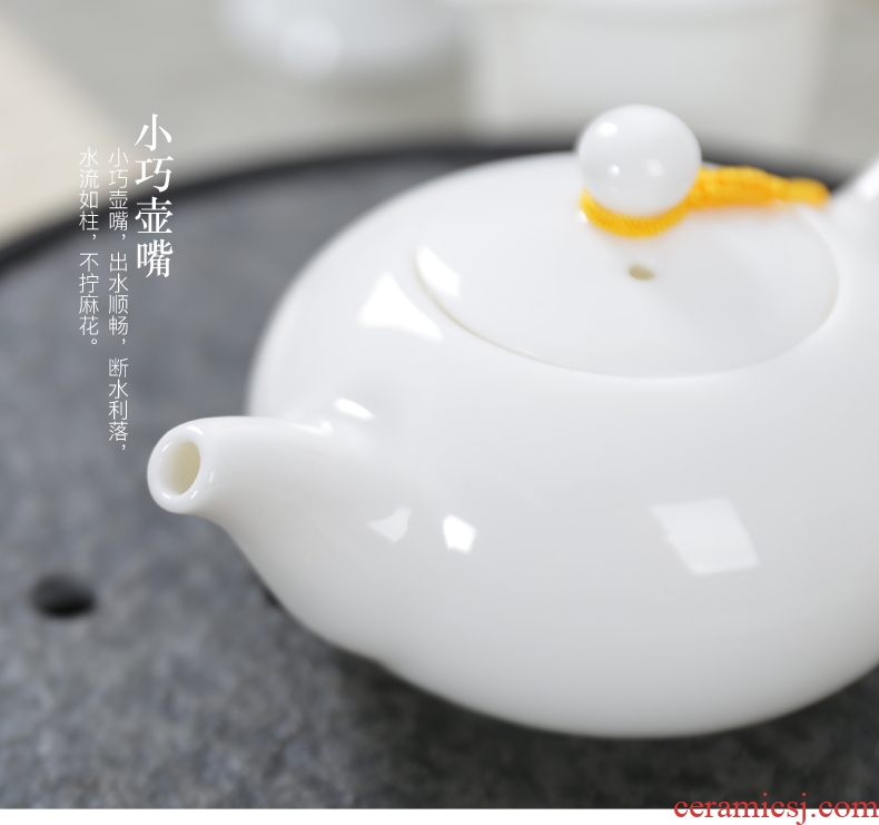 Thyme tang white porcelain fengming dehua porcelain jade teapot ceramic teapot kung fu tea set Japanese small single pot