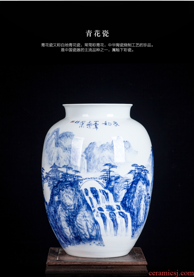 Jingdezhen blue and white ceramics hand-painted vases, flower arranging the sitting room porch ark adornment of Chinese style household furnishing articles