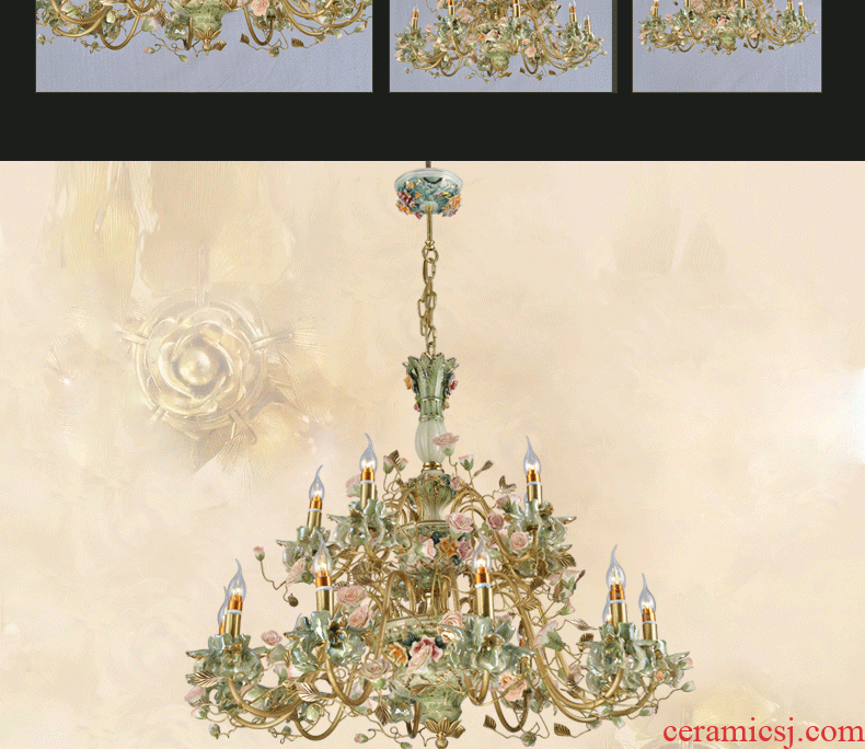 French chandelier european-style luxury living room full copper ceramic pendant bedroom villa garden restaurant creative lamps and lanterns
