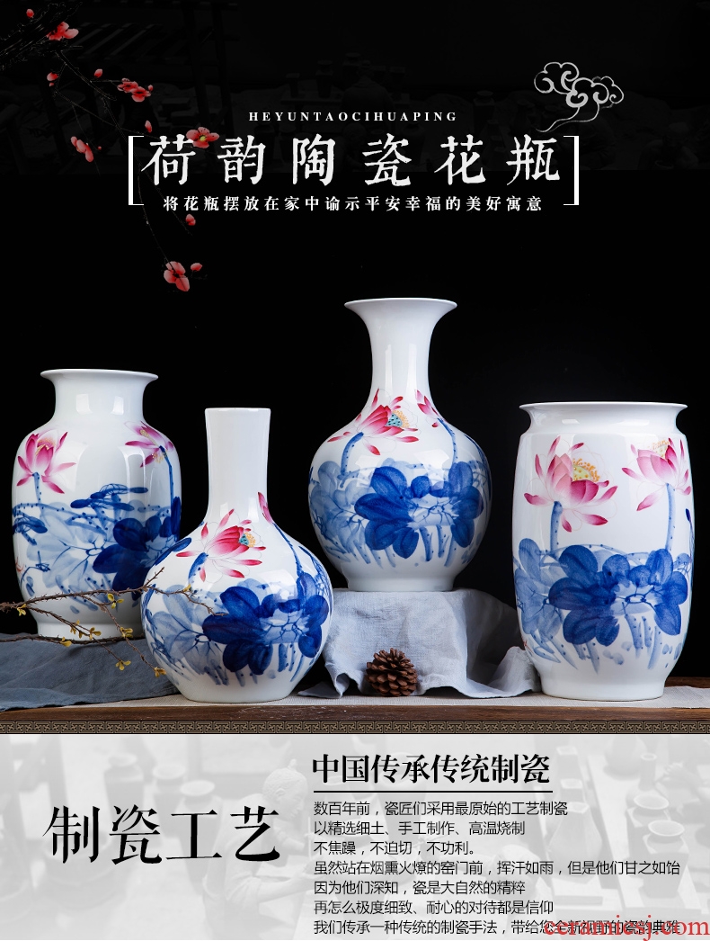 Jingdezhen ceramics hand-painted color bucket vase wine porch home decoration sitting room TV ark furnishing articles