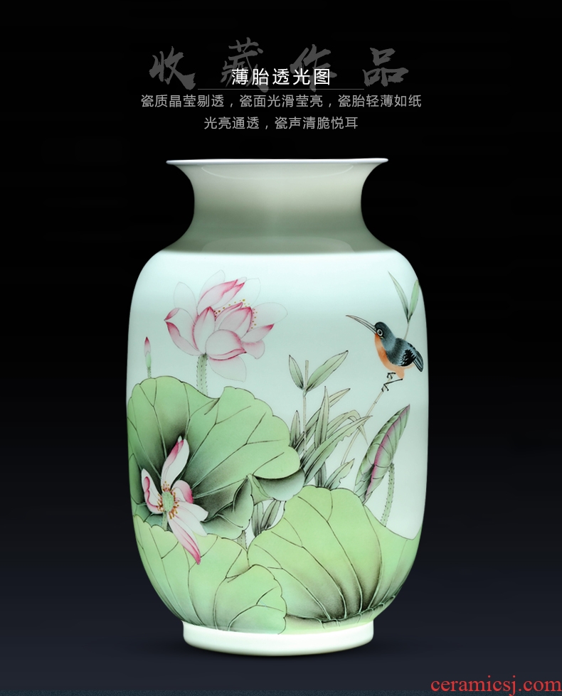 Jingdezhen ceramic home sitting room porch handmade porcelain decorative flower vase is placed new Chinese arts and crafts