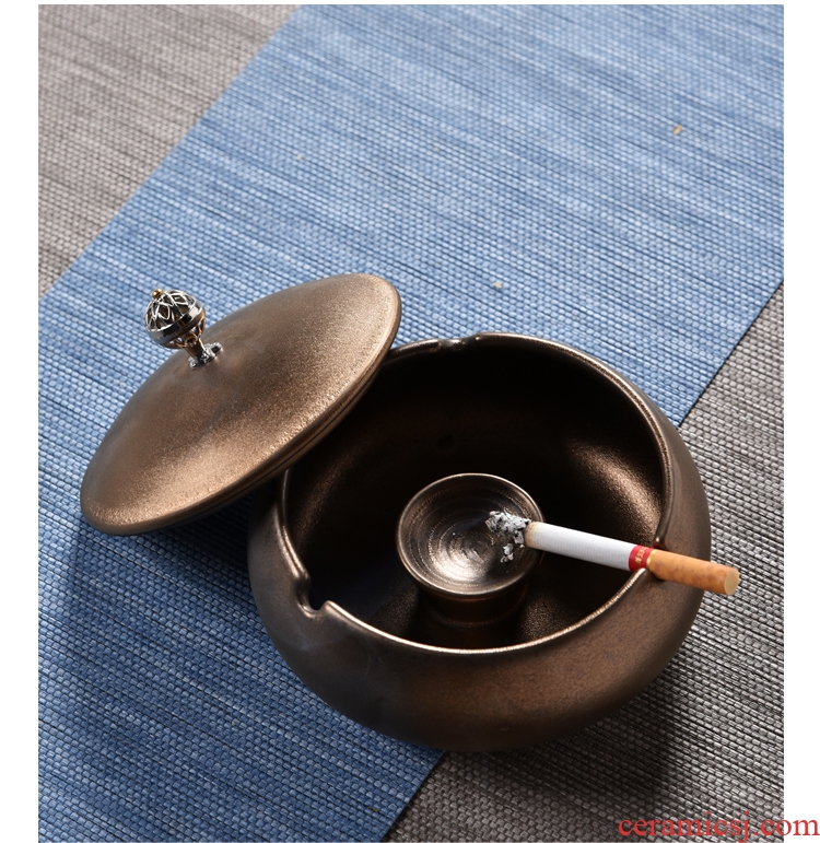 Hong bo acura ashtray creative fashion a large-sized ceramic ashtray with cover the ashtray sitting room bedroom personality