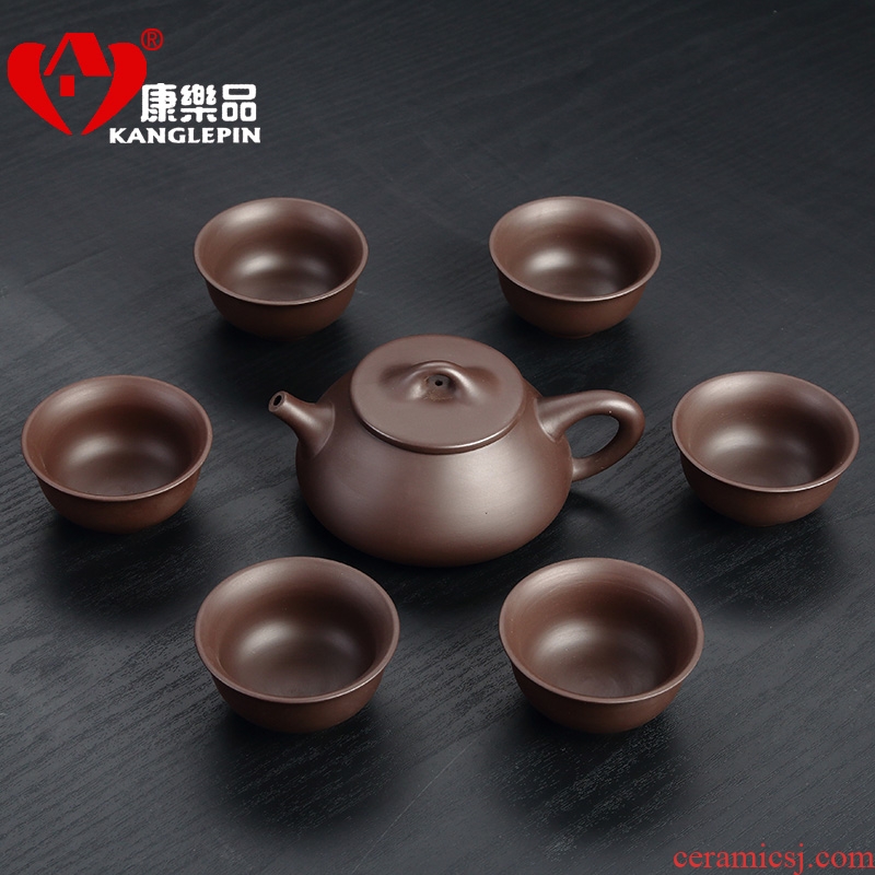 Recreational product office yixing purple sand kung fu tea set the whole teapot to restore ancient ways chinaware small tea cups