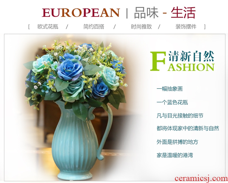 European fashion creative vase home sitting room adornment is placed table simulation flower arranging ceramic handicraft decoration