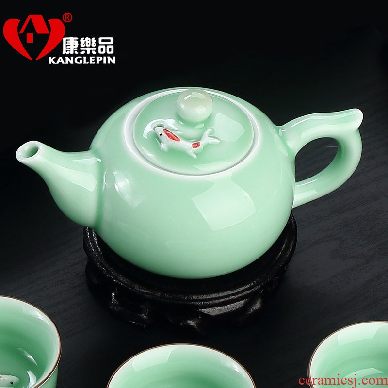 Recreational product household celadon single porcelain teapot kung fu tea tea tea set ceramic pot fish capacity of 270 ml