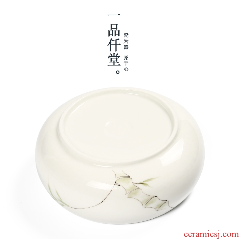 Yipin # $hand-painted under glaze color tea wash handmade ceramic water jar to restore ancient ways writing brush washer tea accessories wash tea set