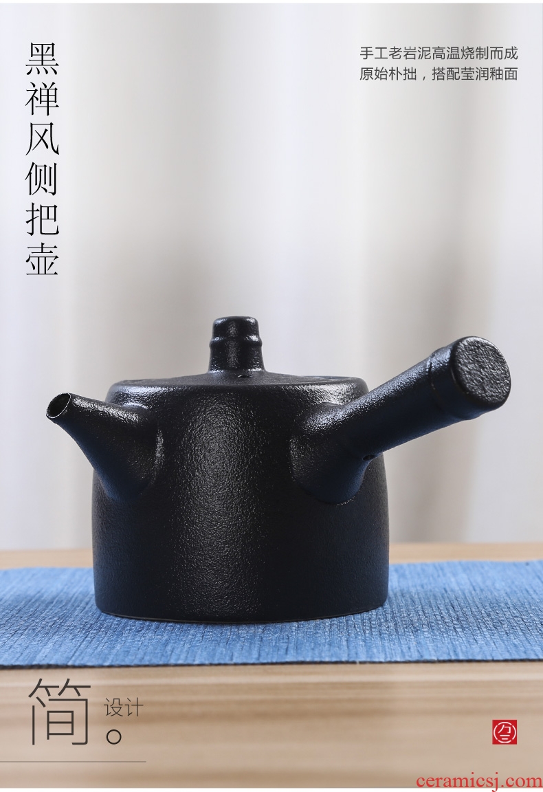Kung fu tea set single pot of ceramic teapot tea village household three thousand creative teapot of filter tea tea green tea