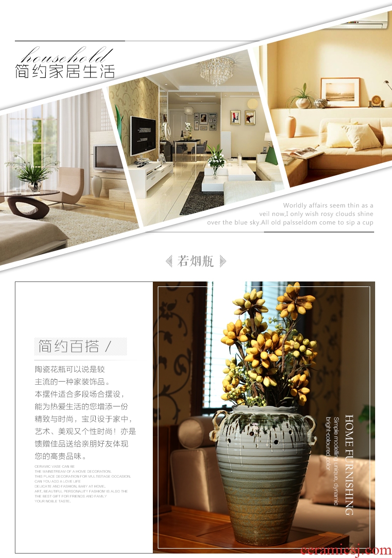 Jingdezhen pottery vase hotel Chinese ground ceramic pottery vase restoring ancient ways creative flower arranging furnishing articles in the living room