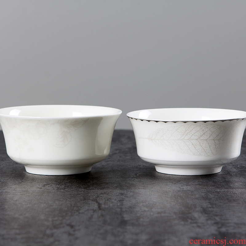 Bowl of household of jingdezhen ceramic bowl Chinese contracted 4.5 -inch prosperous bowl ceramic bone China tableware steamed dishes