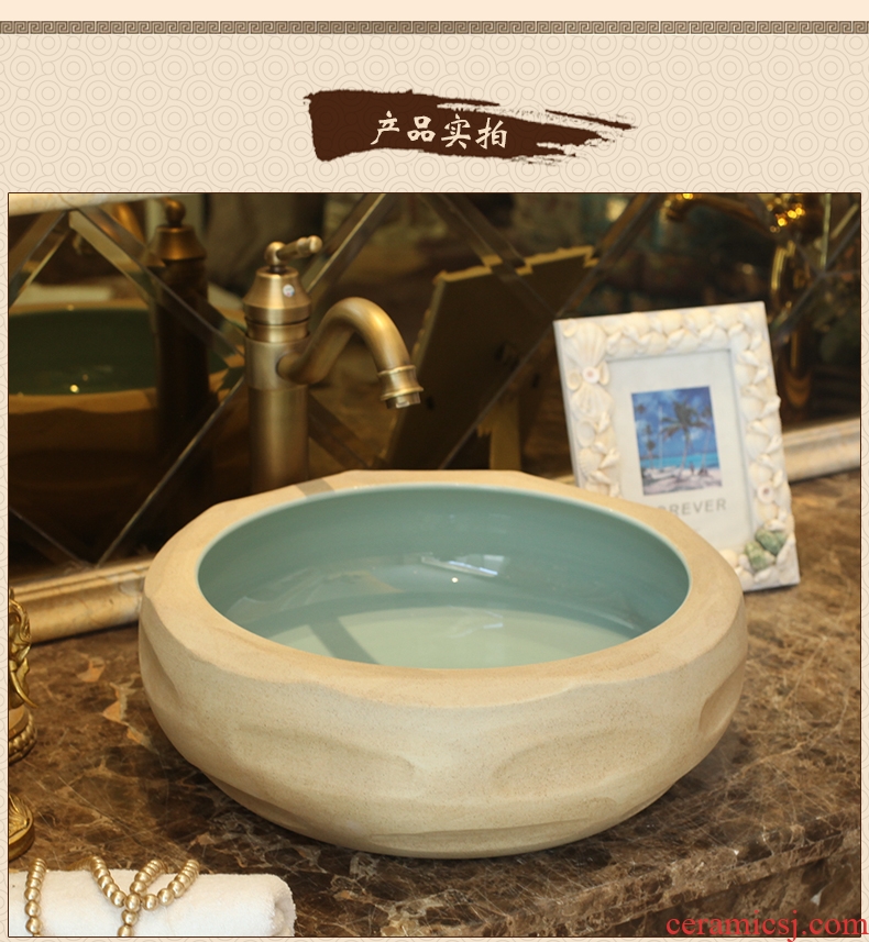 Jingdezhen ceramics by hand on the basin of art basin bathroom sinks upset the pool that wash a face carved the basin that wash a face