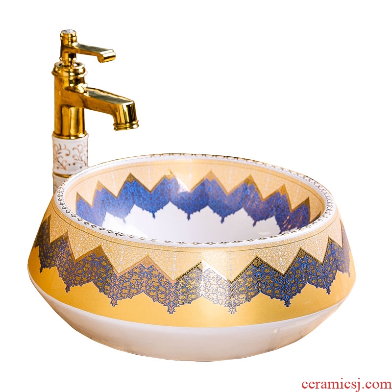 Circular Chinese style restoring ancient ways on the ceramic lavabo basin character art creative household toilet wash basin