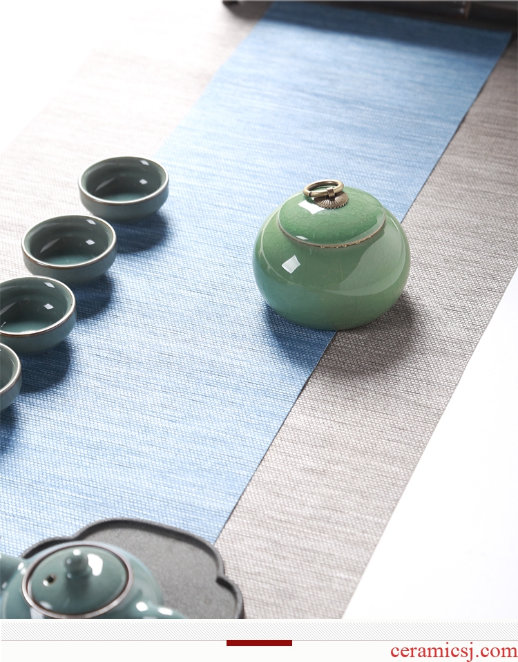 Hong bo acura sealed ceramic tea caddy box travel warehouse storage tank pu 'er tea pot receives kung fu tea set