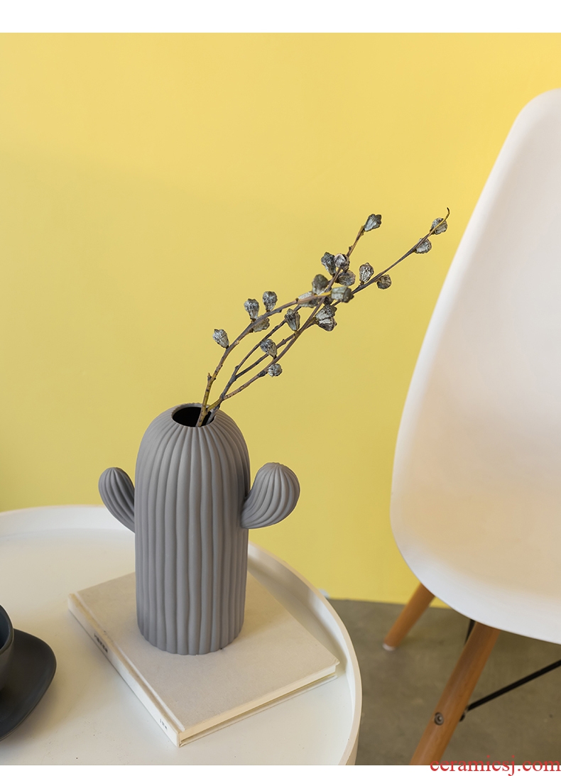 YANI yan have contracted northern wind sitting room adornment ceramic vase mesa creative furnishing articles cactus flower arrangement