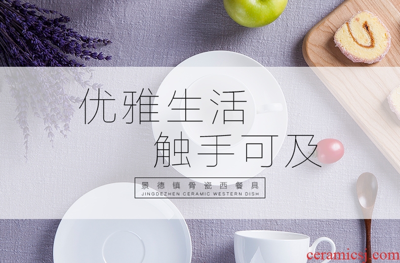 Jingdezhen european-style bone porcelain white ceramic cup afternoon tea set creative household soft outfit coffee cups and saucers send the spoon