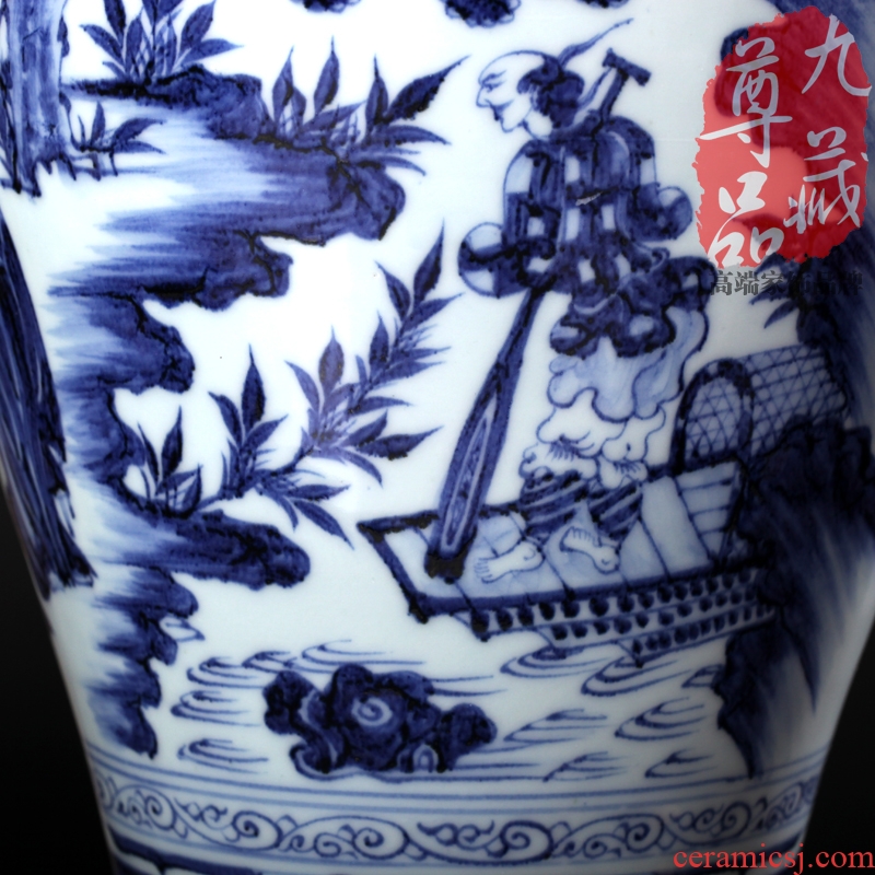 Jingdezhen ceramics under the imitation of yuan blue and white Xiao Heyue Han Xinwen plum bottle vase, home act the role ofing handicraft furnishing articles