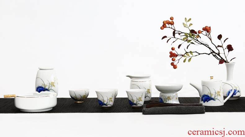 Yipin # $hand-painted paint beam koubei white porcelain tea set personal master sample tea cup glass ceramic cups