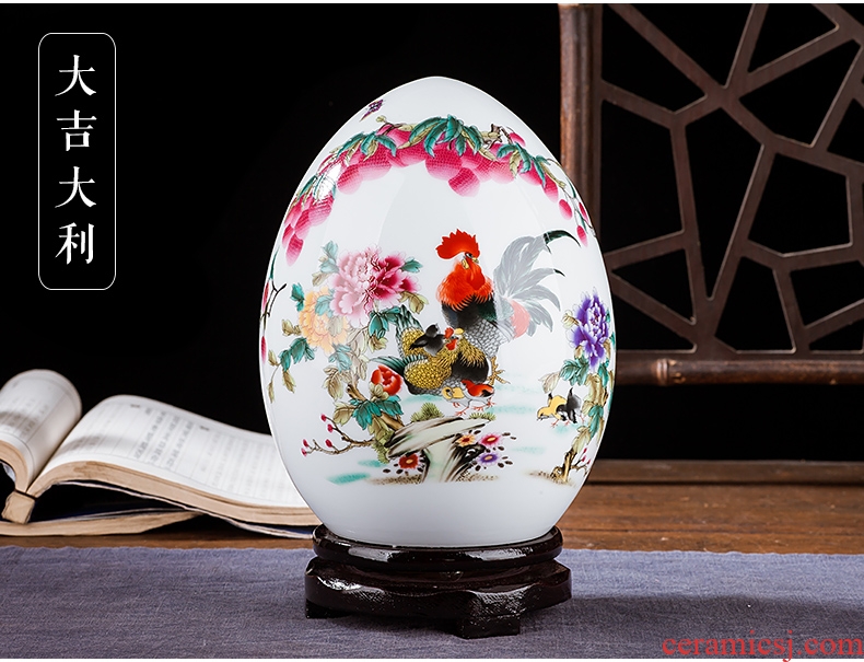 Jingdezhen ceramics vase of contemporary and contracted home sitting room handicraft wine creative egg ornament furnishing articles