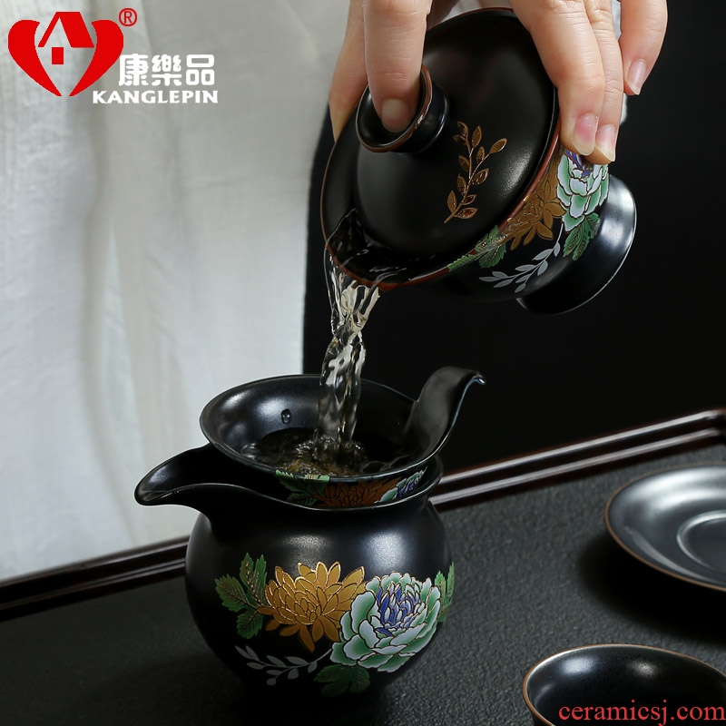 Recreation products elegant tea set ceramic simple kung fu tea tureen teapot teacup combinations of a complete set of office