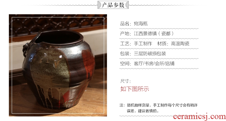 Jingdezhen hotel big pottery vase Chinese ceramic pot home sitting room adornment landing creative vases, arts and crafts