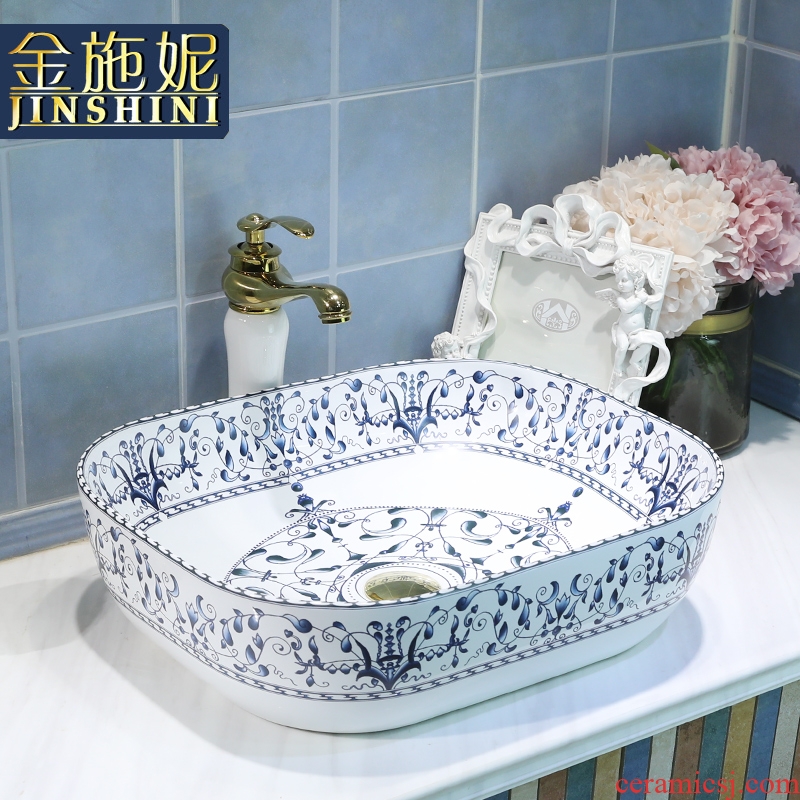 Table plate oval ceramic lavabo stage basin of Chinese style restoring ancient ways art basin toilet lavatory basin