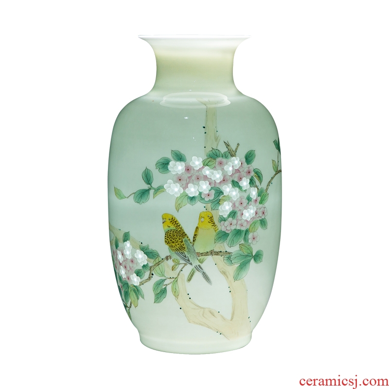 Jingdezhen ceramics master hand knife clay powder enamel vase Chinese sitting room adornment penjing collection gifts