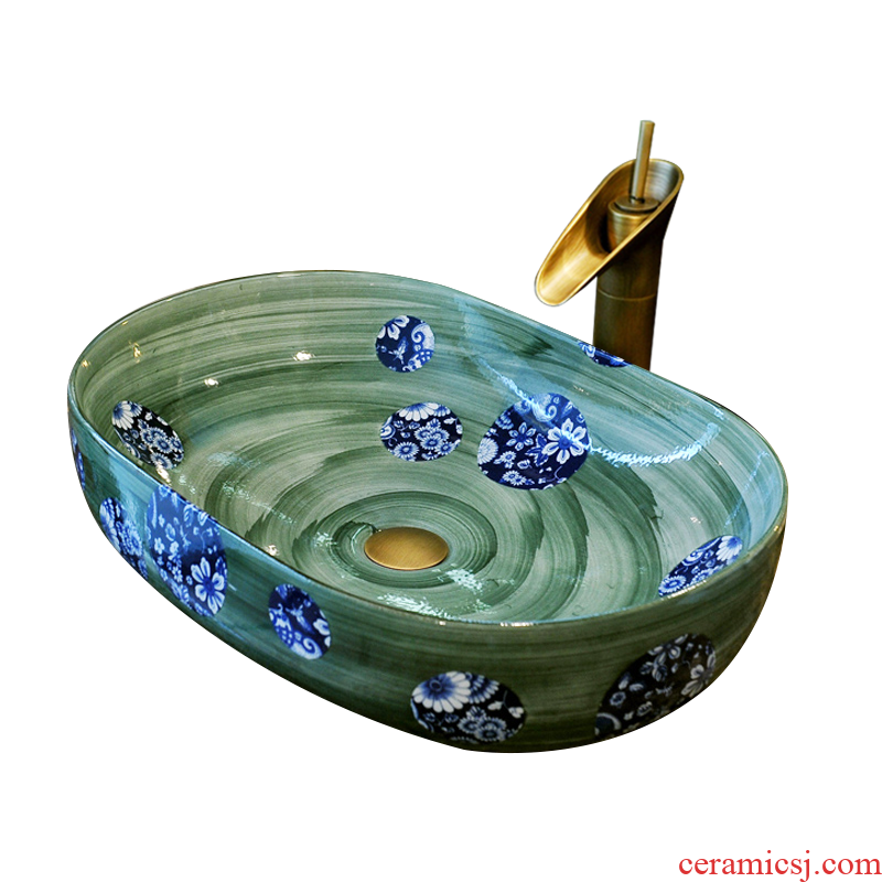 Oval large lavatory basin basin ceramic art basin square toilet lavabo Europe type restoring ancient ways