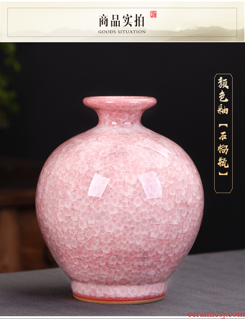 Jingdezhen ceramics craft idea crackle vases, flower arranging furnishing articles antique Chinese style living room decoration decoration