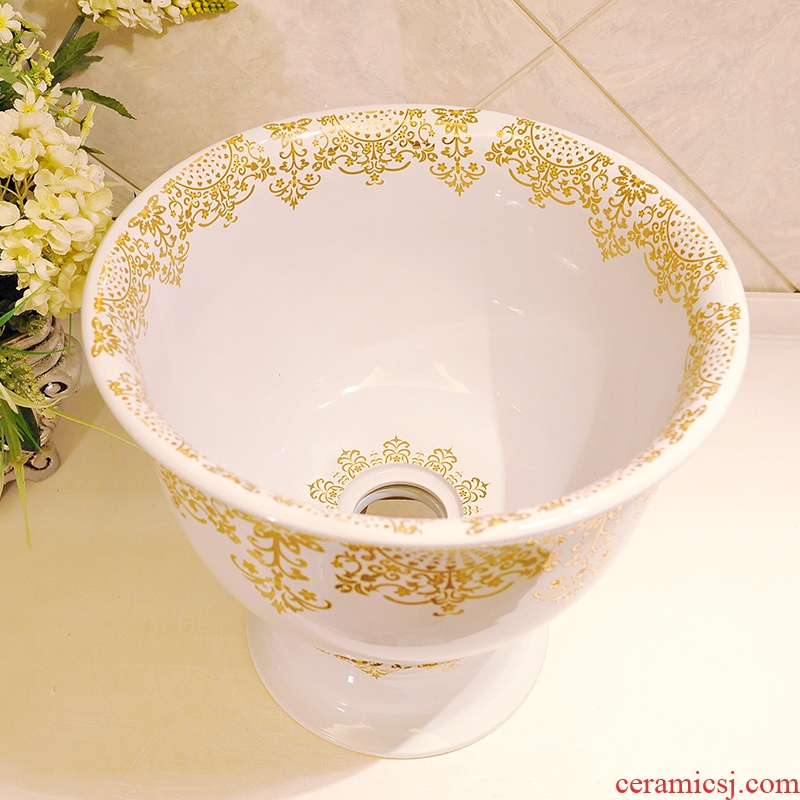 Fashion bath! Sale price of jingdezhen ceramic art - basin - mop mop mop pool - gold everywhere