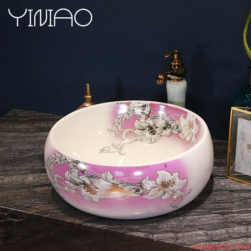 Jingdezhen stage basin round toilet lavabo European household lavatory basin ceramic art basin