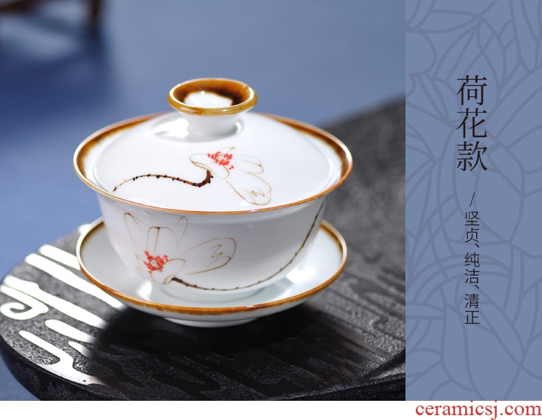 Drink to jingdezhen size tureen single white porcelain cups thin foetus tea bowl three glass ceramic kung fu tea set