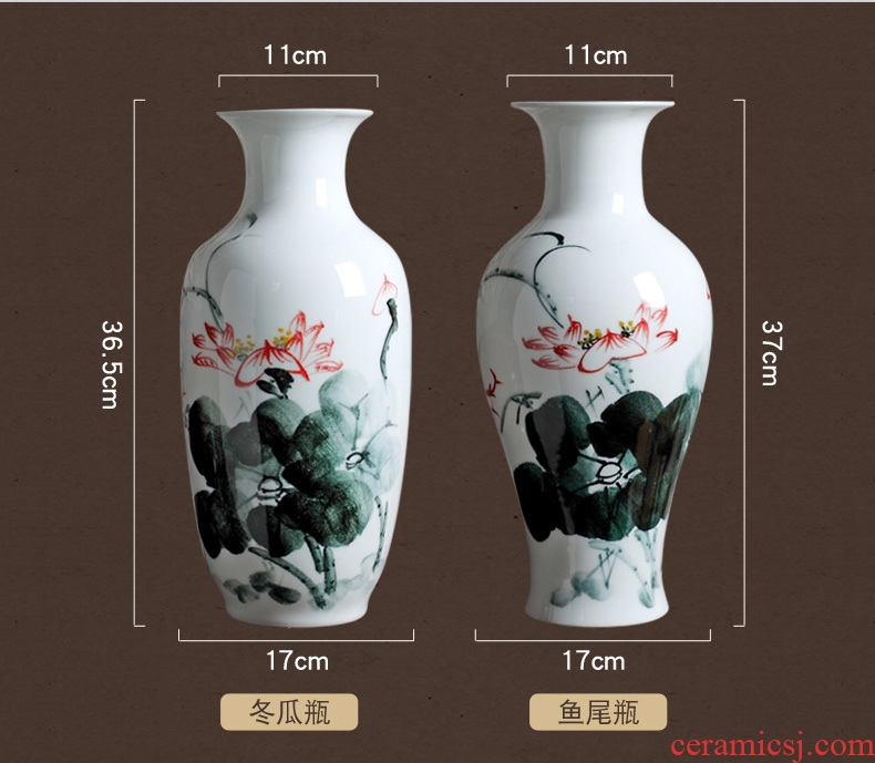 Jingdezhen ceramics by hand the glass vase furnishing articles dried flower arranging flowers sitting room lucky bamboo home home decorations