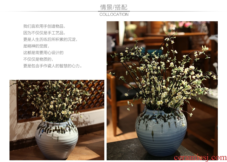 Jingdezhen pottery vase hotel Chinese ground ceramic creative pot vase vase home sitting room adornment