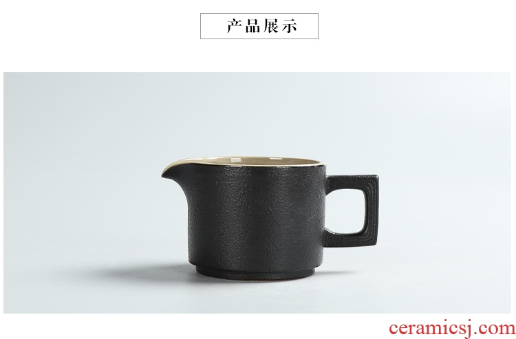 Chen xiang coarse pottery stone fair mug glaze points by hand and a cup of black zen tea cups of black ceramic fair mug