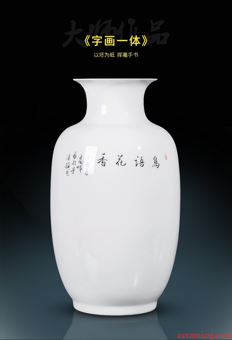 Jingdezhen ceramics master hand knife clay powder enamel vase Chinese sitting room adornment penjing collection gifts