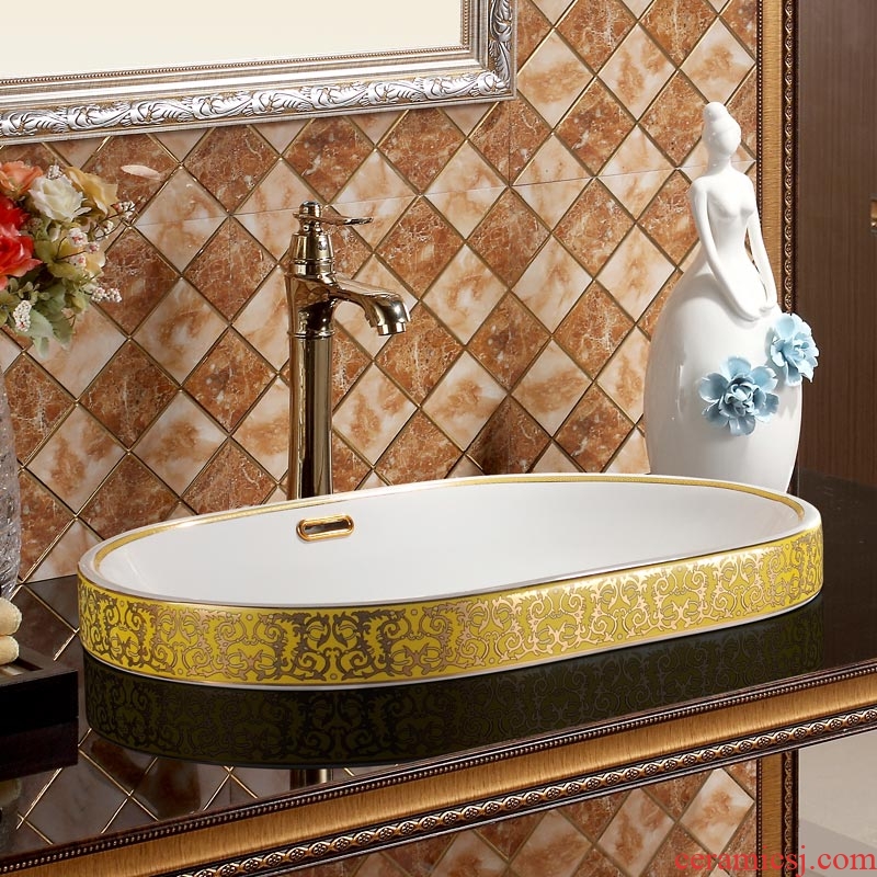 Koh larn, qi ceramic undercounter lavabo lavatory art basin of the basin that wash a face the taichung basin yellow phnom penh