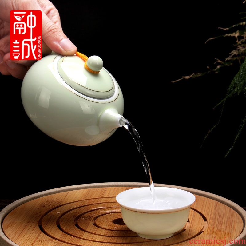 Celadon pot large heat-resistant ceramic teapot kung fu tea tea set household longquan celadon, xi shi pot