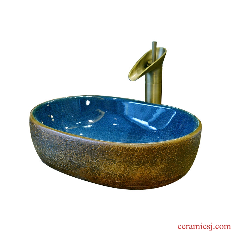 Art stage basin oval restoring ancient ways small ceramic lavatory basin on the toilet lavabo Chinese style