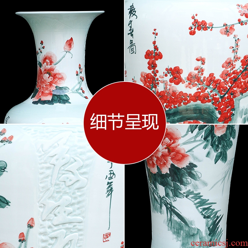 Jingdezhen ceramics of large vase beaming new Chinese style living room TV ark place 1 m 2 gifts