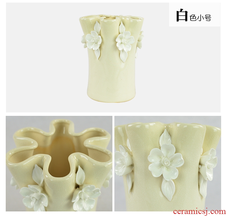 Murphy north European handmade ceramic vases, contemporary and contracted sitting room adornment is placed dry flower simulation flower art flower arranging