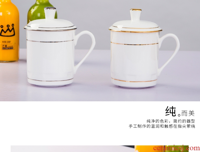 Manual fuels the bone porcelain of jingdezhen jingdezhen ceramic mug cup with cover cup tea custom office cup meeting