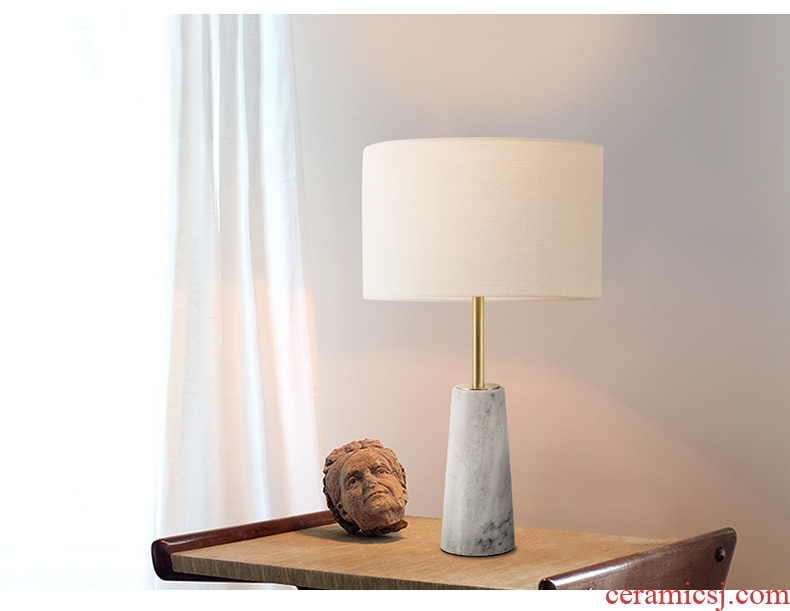 Nordic light bedroom luxury wind lamp postmodern contracted sitting room european-style originality hotel ceramic marble bedside lamp