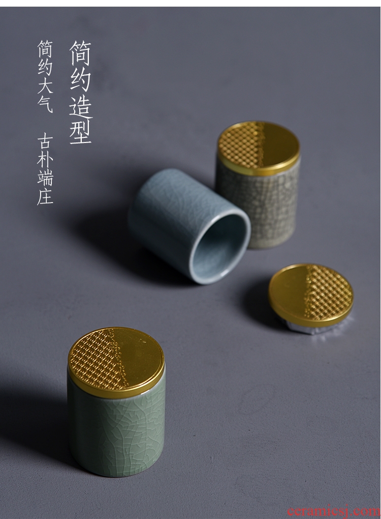 Hong bo acura celadon mini caddy convenient save small POTS ceramic POTS camouflage seal tea bag