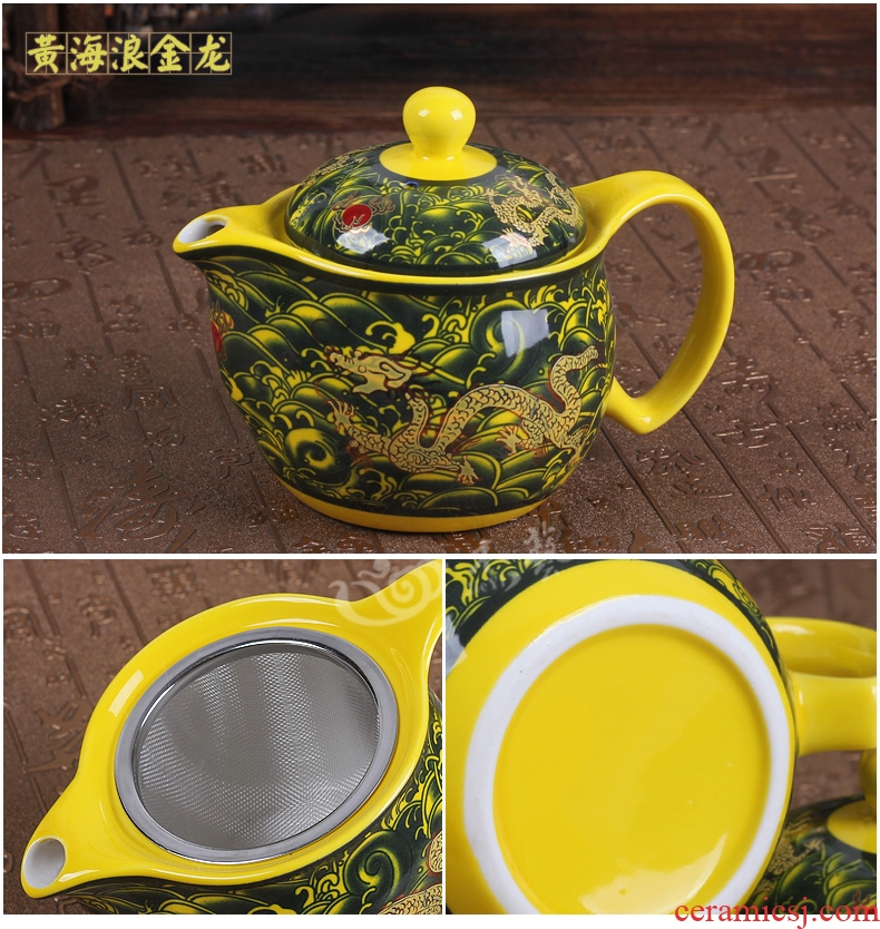 Jingdezhen ceramic teapot large single pot of kung fu tea tea to small landscape filtering of blue and white porcelain teapot