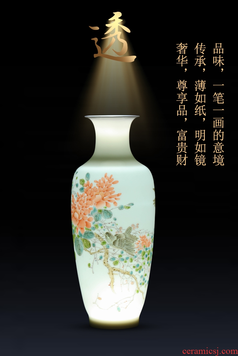 Jingdezhen ceramic flower vases new Chinese style living room decoration crafts are contemporary and contracted household porcelain
