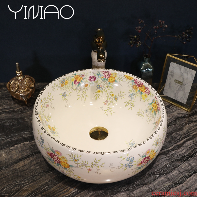 Continental basin stage basin circular lavatory toilet lavabo basin of household of jingdezhen ceramic art