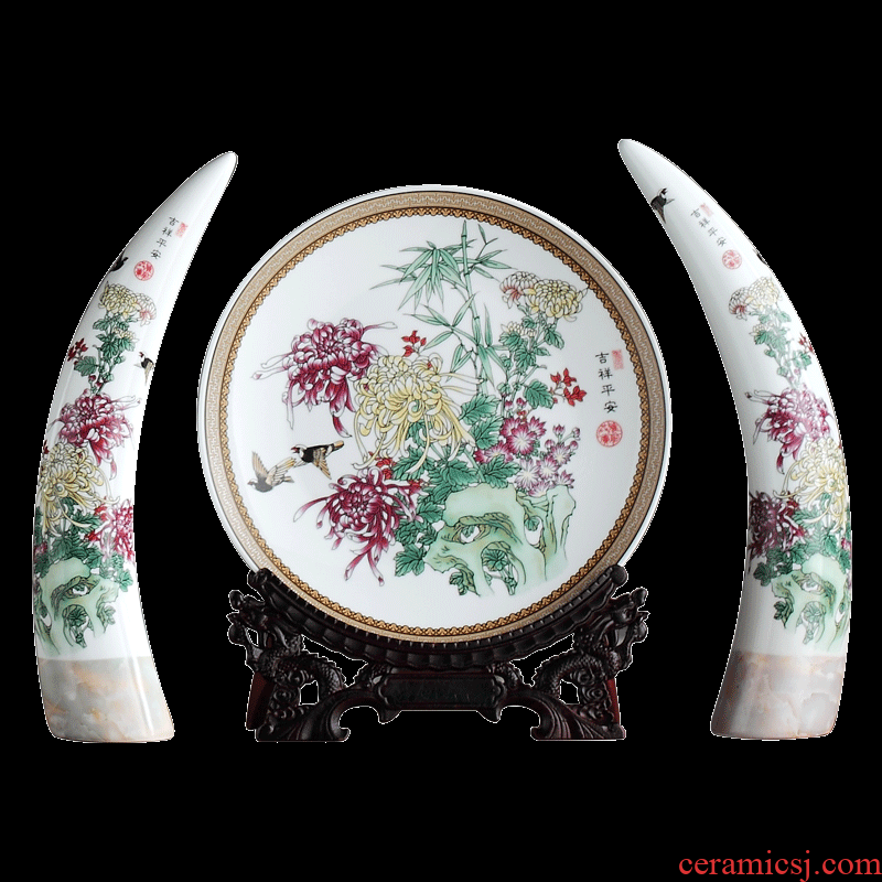 Jingdezhen ceramic furnishing articles three-piece ivory European vases, the sitting room porch rich ancient frame creative home decorations
