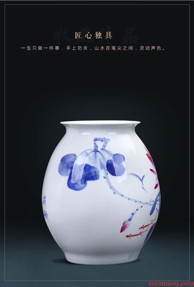 Jingdezhen ceramics hand-painted Chinese blue and white porcelain vases, flower arrangement sitting room home wine ark adornment furnishing articles